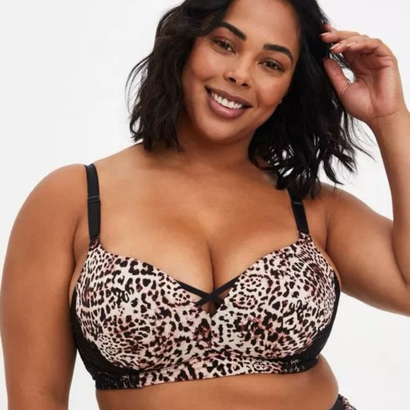 Torrid Curve Dream Wire-Free Push-Up Bra Leopard Print Size 44B - Picture 10 of 11